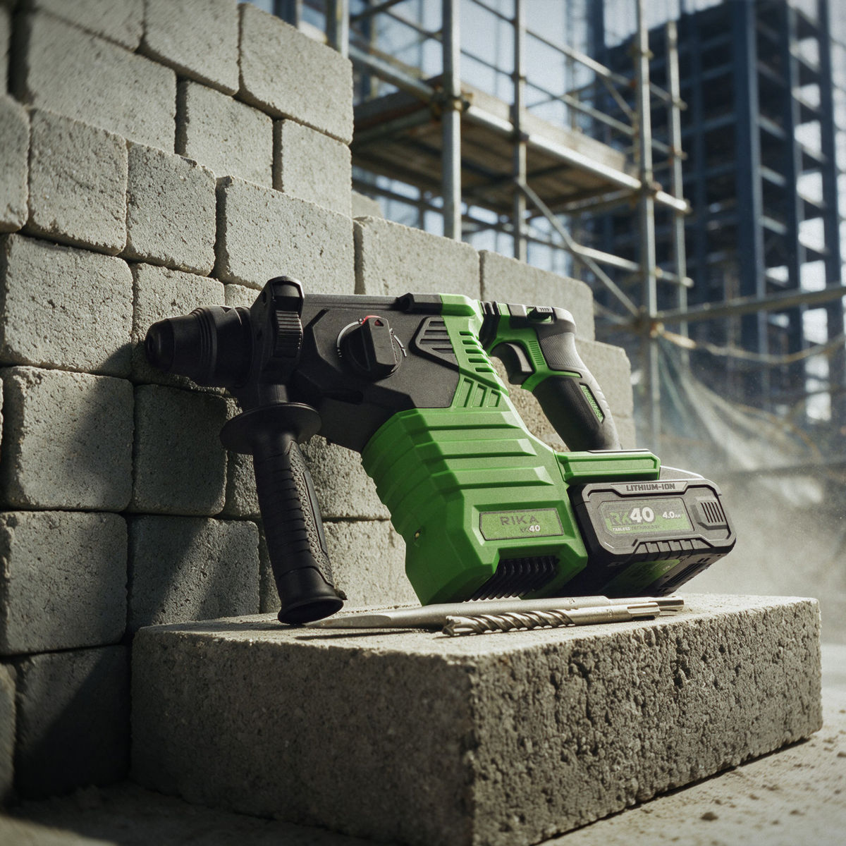 Rikä RK40 40V Cordless SDS-Plus Rotary Hammer Drill | 2.4 J Impact Energy | Brushless Motor | Body Only